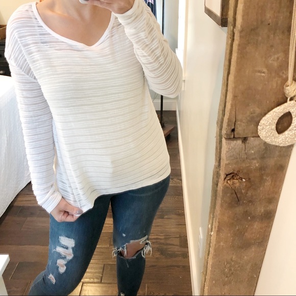 Guess Tops - Guess NWT med. sheer long sleeve white summer top